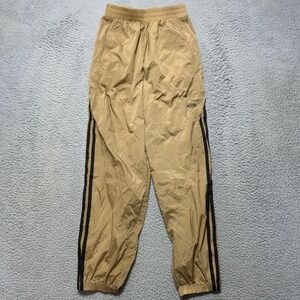 Adidas Originals Snap Track Pants Tan Black 3 Stripe Mens 34 NWT GN4274